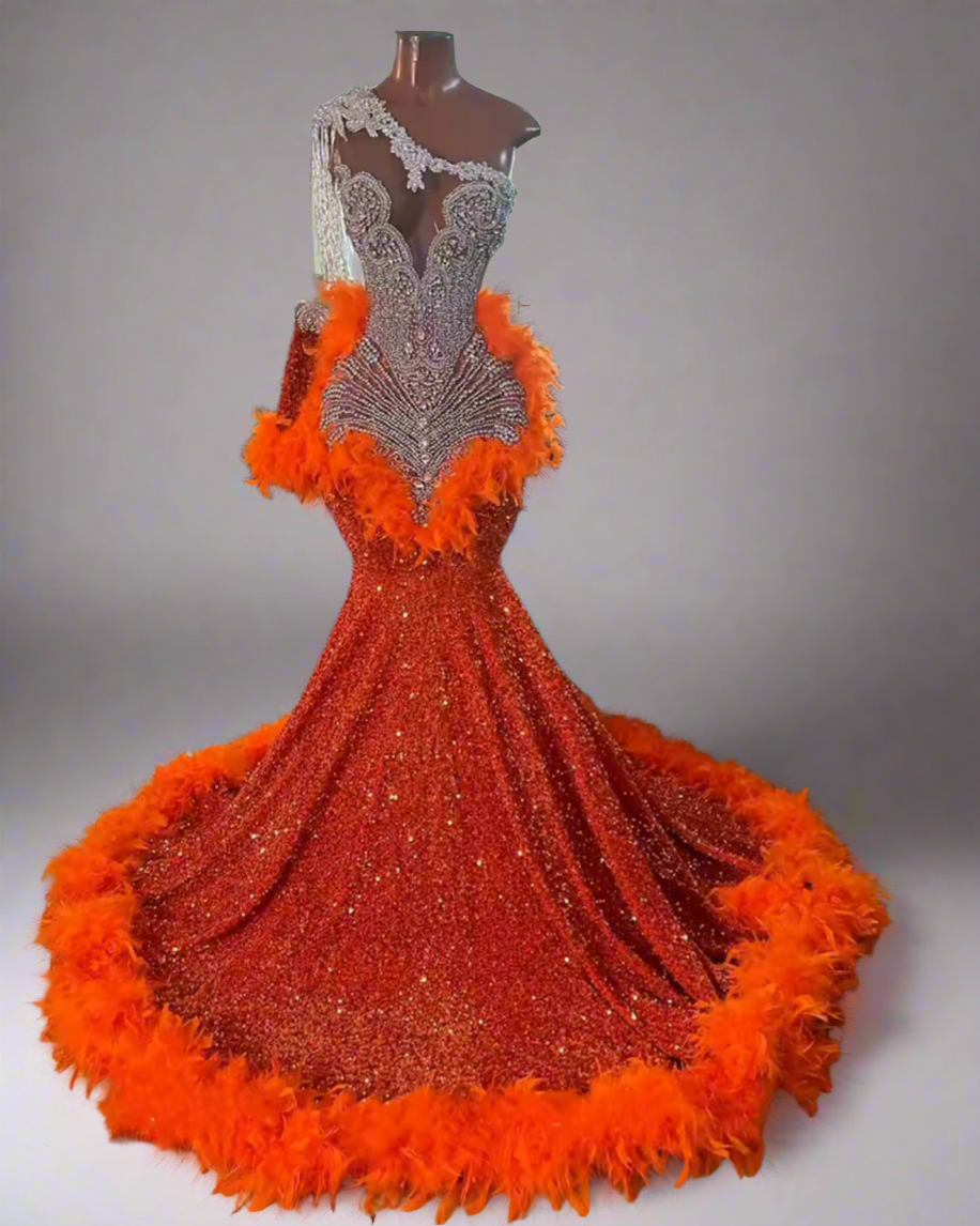 Jessica Feather Gown